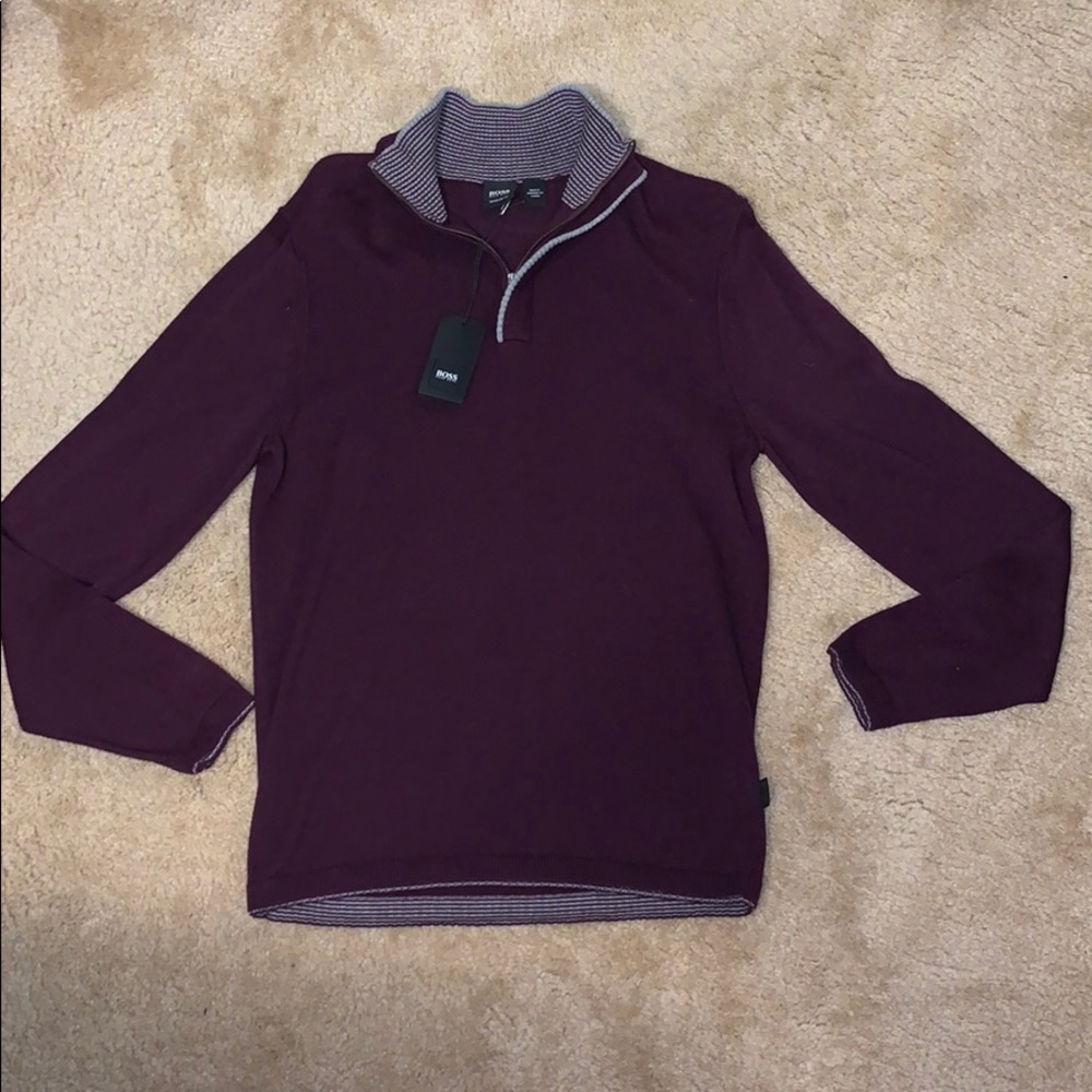 NWT Hugo Boss Half Zip Sweater, Small